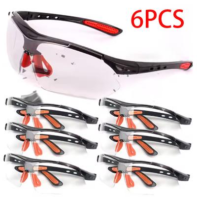 1/3/6Pcs Safety Goggles Eye Glasses For Cycling Working Women Men Clear Eye Sand Prevention Anti-Splash Wind Dust Proof Eyewears
