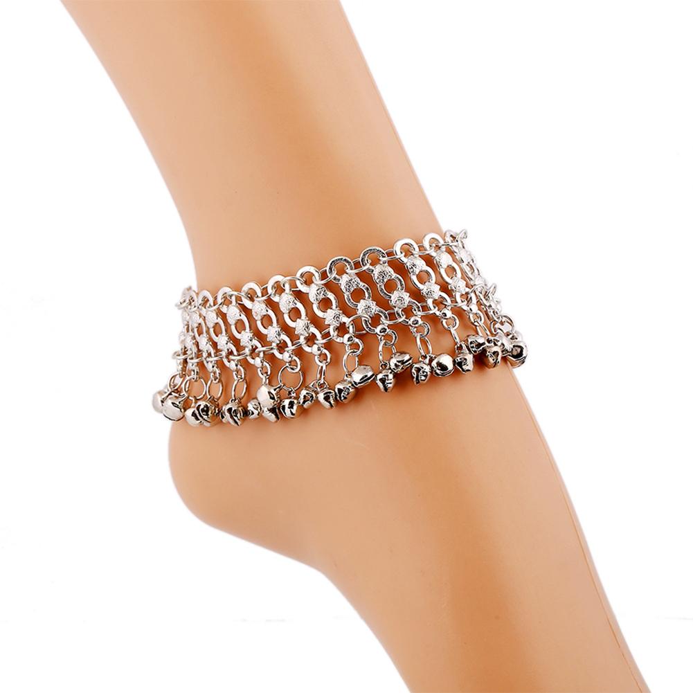 Women Fashion Exquisite Silver Bell Anklet Beach Barefoot Jewelry