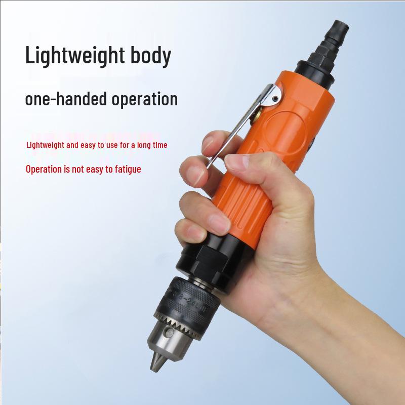 Gaobao 3/8" Industrial Pneumatic Air Drill, 10mm Straight Handle, Lightweight Air-Powered Wood Drilling Tool