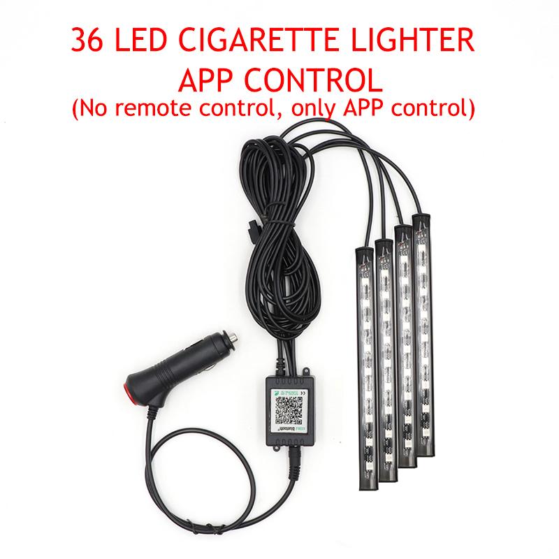 LED Car Foot Light Ambient Lamp With USB Wireless Remote Music Control Multiple Modes Automotive Interior Decorative