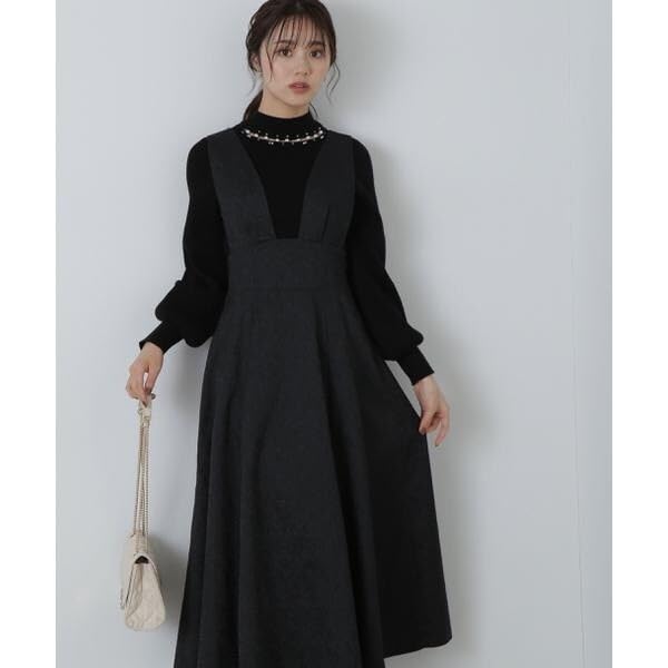 [Proportion Body Dressing] Jacquard Jumper Dress