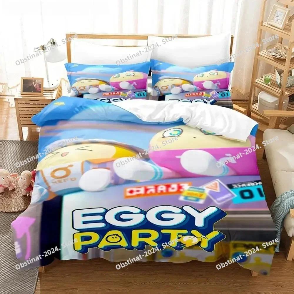 Tekstylia Domowe Eggy Party Pościel Zestaw Drukowana Pojedyncza Kołdra Poszewka na Kołdrę Poszewka na Poduszkę 3 Sztuki Rozmiar Dziecięcy Dorosły