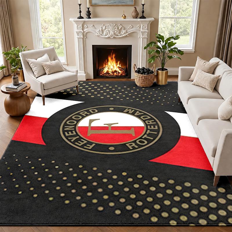 Feyenoord Rotterdam Teppich Fußmatte für Wohnzimmer oder Schlafzimmer Schutzmatte unter dem Stuhl Bürodekoration Weihnachtsgeschenk Geburtstagsgeschenk