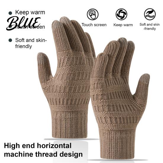 Touch Screen Knit Gloves for Cold Weather Knitted Touchscreen Men Women Winter Warm Thermal Gloves Thickened Soft Acrylic Cycling Plush Lining