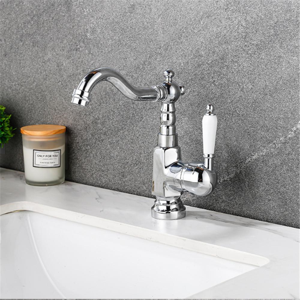 Tuqiu Gold Tall Torneiras Bathroom Faucet Basin Faucet Sink Faucet Antique Lavotory Faucet Basin Taps Hot Cold Mixer Tap Crane