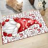 Love Gnome Heart Carpet Rug Soft Washable Anti Slip Home Living Room Sofa Mats Personalized Christmas Rug