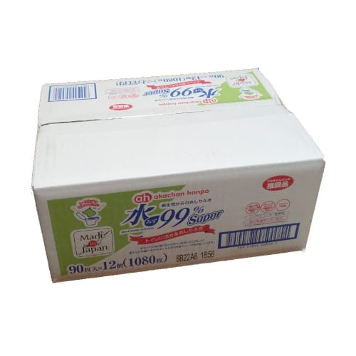 

Nikitea Baby Shop [New!] 99% Water Super Flushable Baby Wipes, 90 sheets x 12 packs