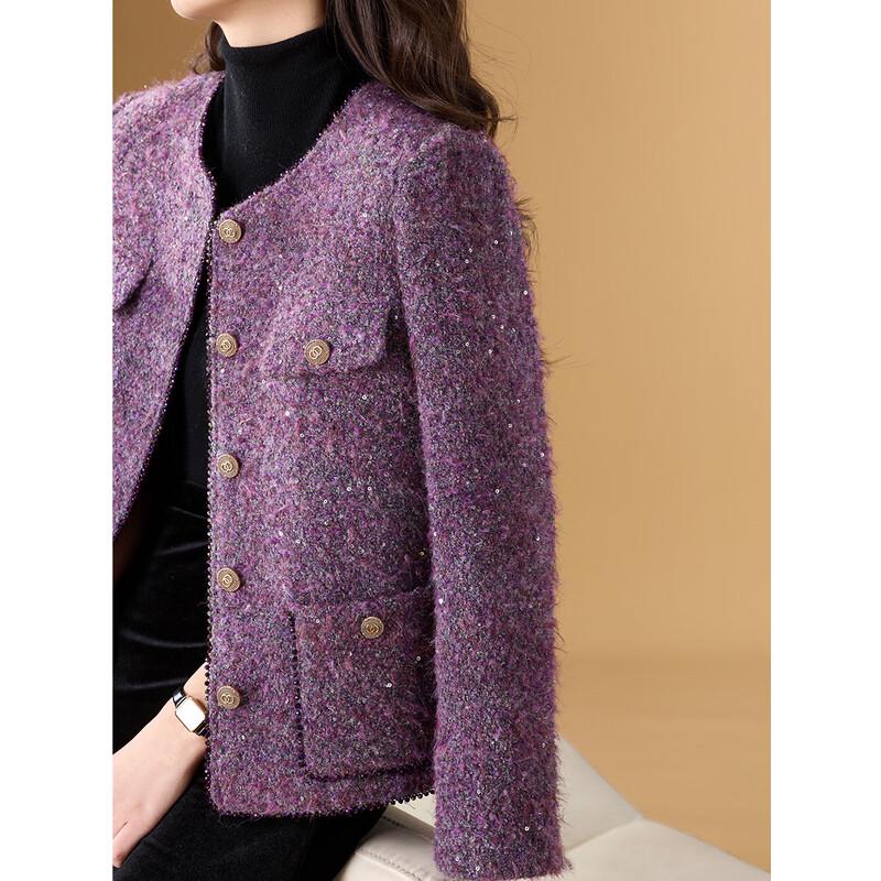 Melanie Sequin Tweed 90% Duck Down Jacket