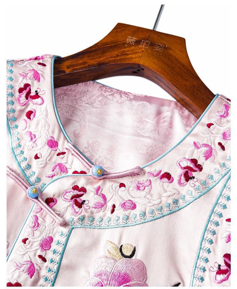 Dámský retro kardigan bez rukávů: Čínský styl s těžkou výšivkou a žabkovým zapínáním - Všestranná jarní/podzimní vesta