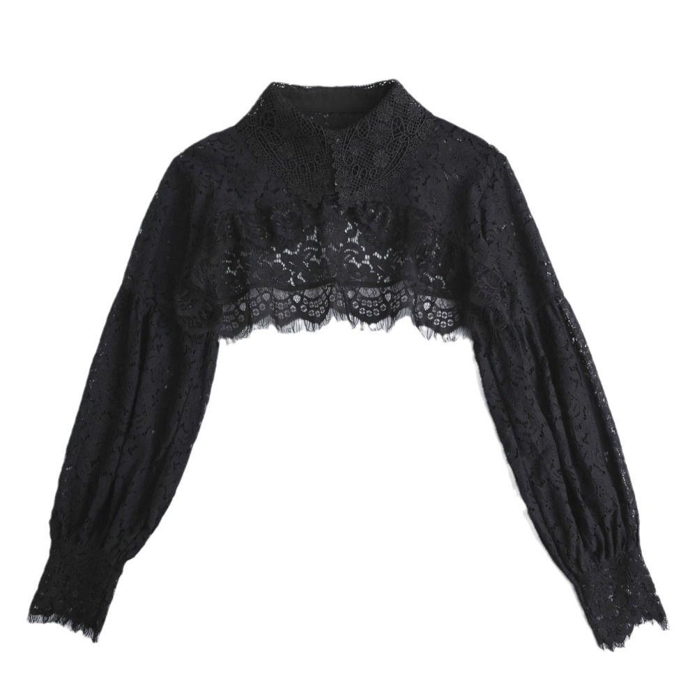 Cape Lace Shawl Hollow Out Short Small Shirt All-match Flower Scarves Scarf Accessories