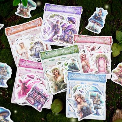 Butterfly Dance Fairy Pose Sticker Pack: 20 Sheets of European & American Scenery for DIY Journals