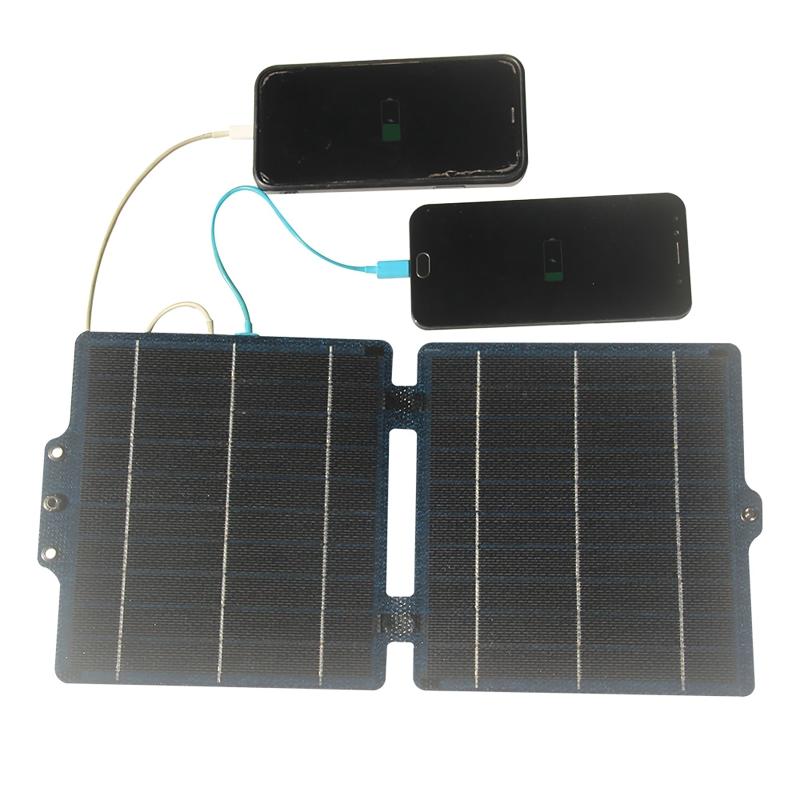 5V 10W ETFE Portable Foldable Solar Charging Panel USB/Type-C Output Foldable Solar Bag Fast Charging for Power Bank Phone