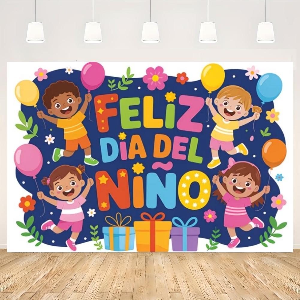 Children's Day Party Decoration Backdrop Feliz Día del Niño Balloon Photography Background Supplies Kid Gift Photo Studio Prop