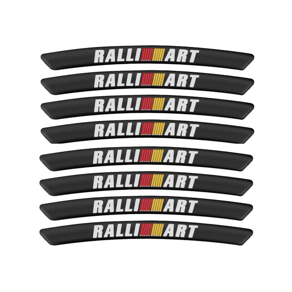 Aluminum Car Emblem Wheel Rims Sticker Decoration Badge Decal Styling For Mitsubishi Ralliart Lancer Outlander Pajero ASX Galant