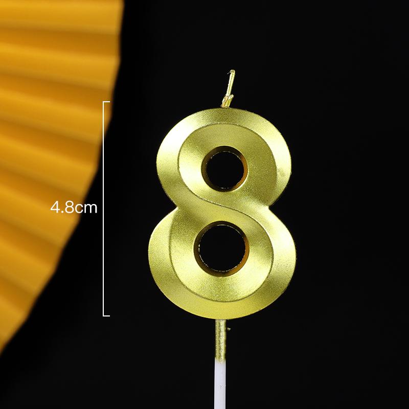 Gold Number Birthday Candles - Cartoon Cake Decorations for Kids' Parties