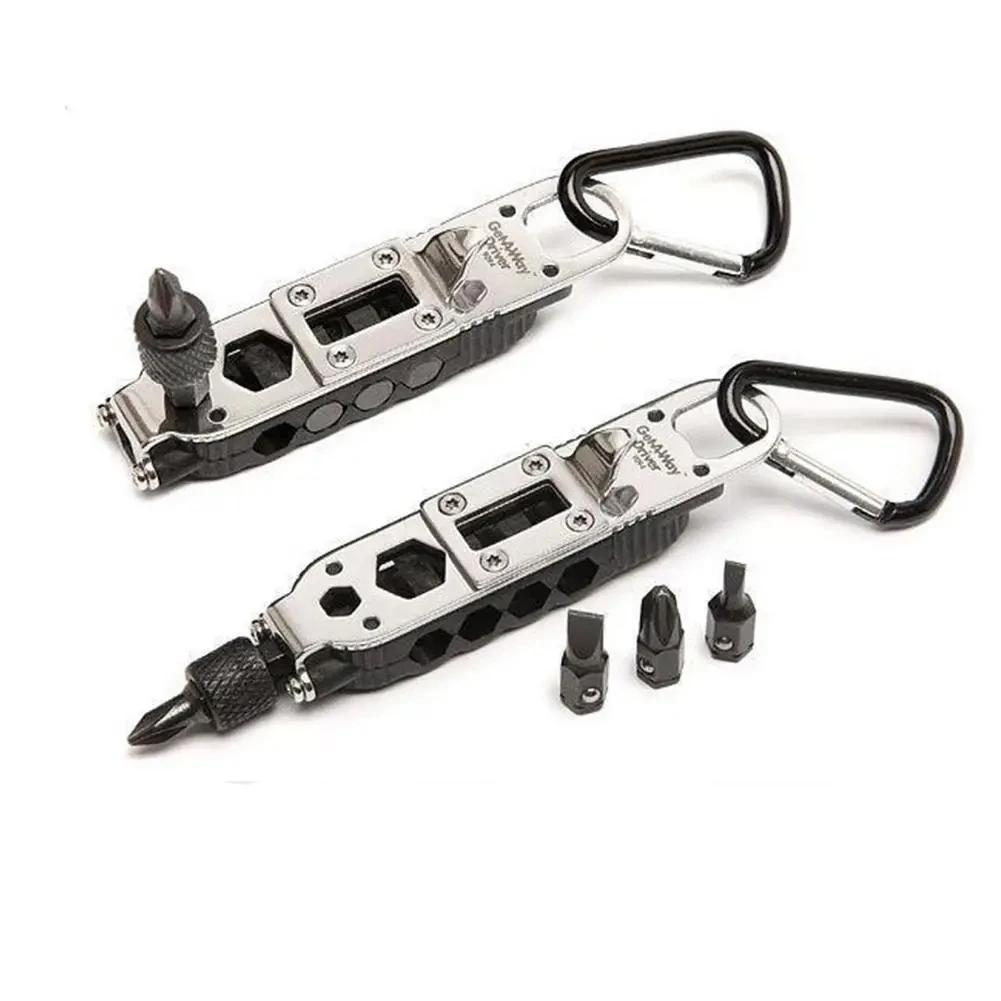 Multifunctional Mini Flashlight with Screwdriver Outdoor EDC Keychain Shape Screwdrivers Portable Steel Repair Tool