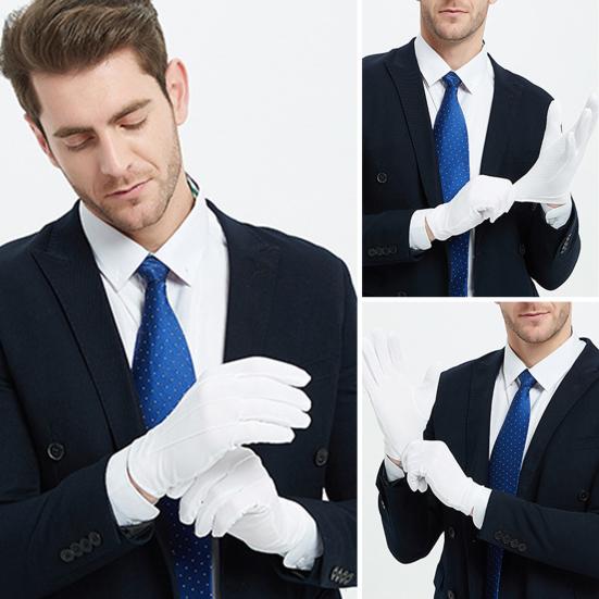 1/2/3 Pairs Formal White Gloves for Men Women, Anti-slip Breathable Uniform Gloves, Costume Dress Gloves for Halloween Cosplay Party