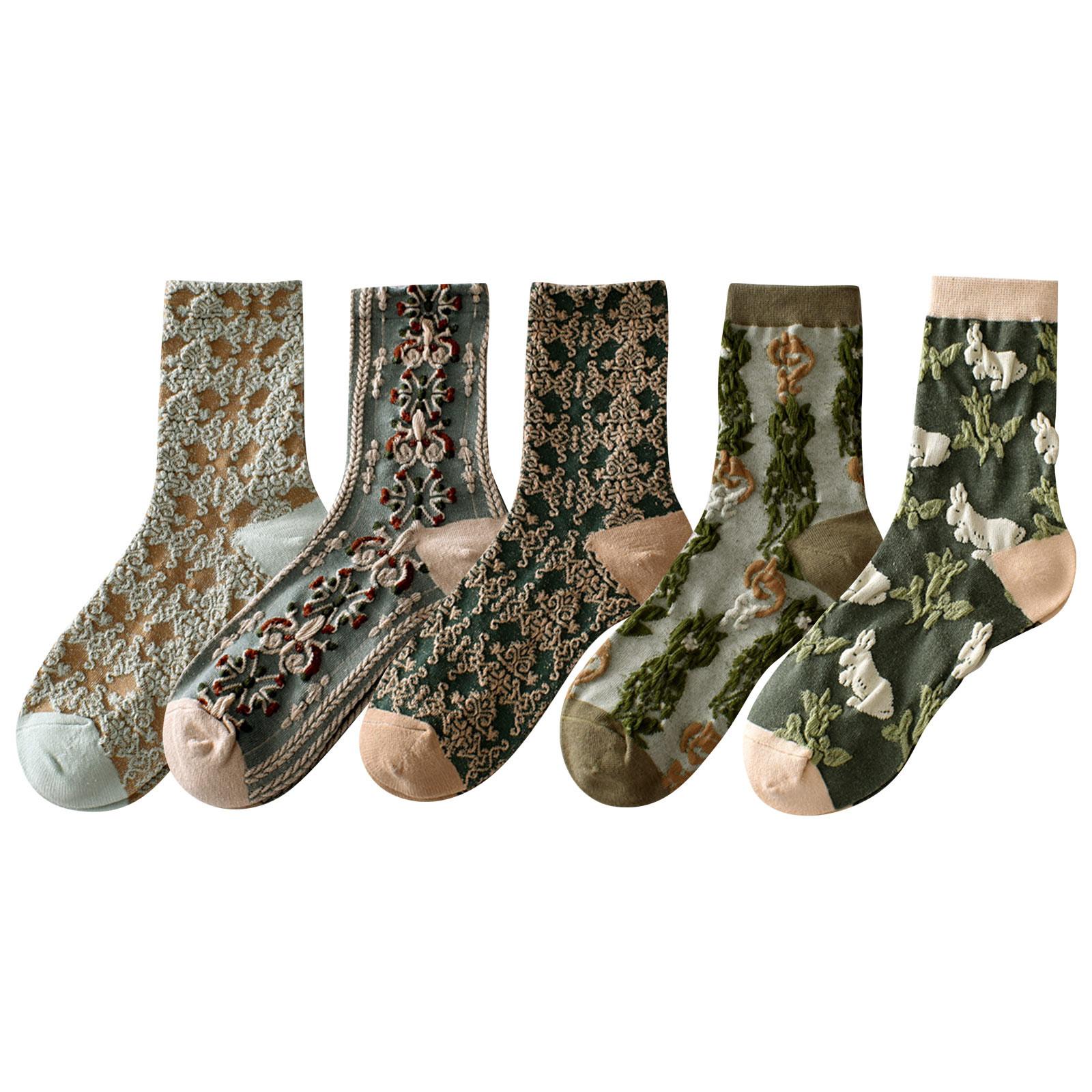 

Носки женские на весну, с трехмерным рельефным рисунком, мягкие и удобные длинные женские носки One Size зелёный