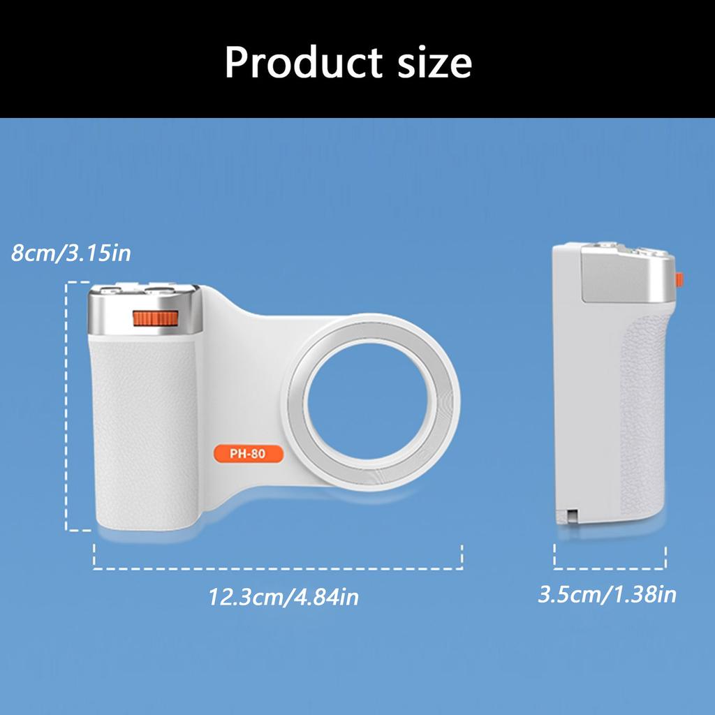 Tragbarer mobiler Fotokamera-Griff mit magnetischer Basis und integrierter Batterie für Aufnahmen bei schlechten Lichtverhältnissen Smartphone-Aufnahmehalter