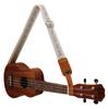 [MUSIC FIRST] Original Design Vintage Floral Embroidered Genuine Leather Ukulele Strap, Ukulele Shoulder Strap with Genuine Leather Strap Locker