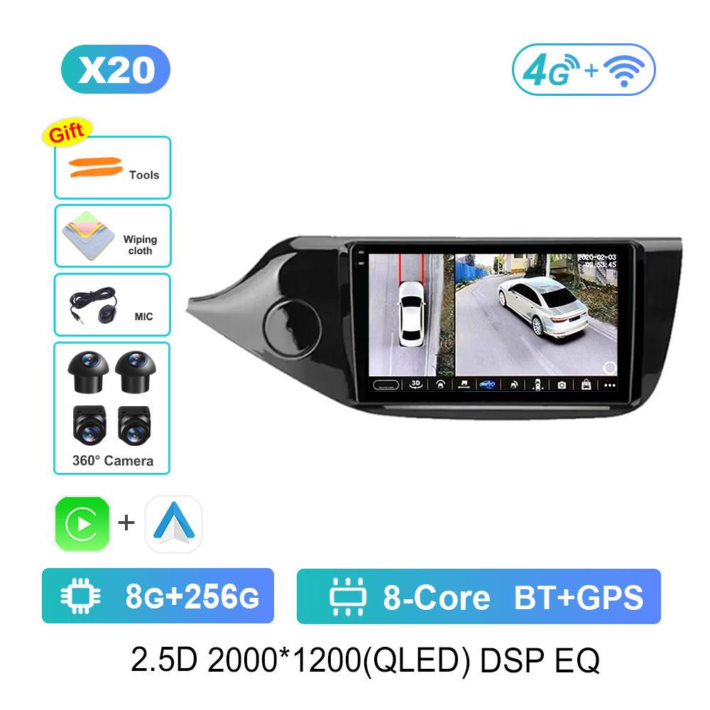 Car Radio Multimedia Player Android 14 for KIA Cee'd CEED JD 2012 - 2018 WiFi DSP Stereo GPS Navigation 4G HD Screen Bluetooth