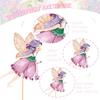24PCS Fairy Cupcake Toppers Fairies Party Cake Picks Garden Birn Birthday Party Decorations for Elves Theme Baby Shower Supplies