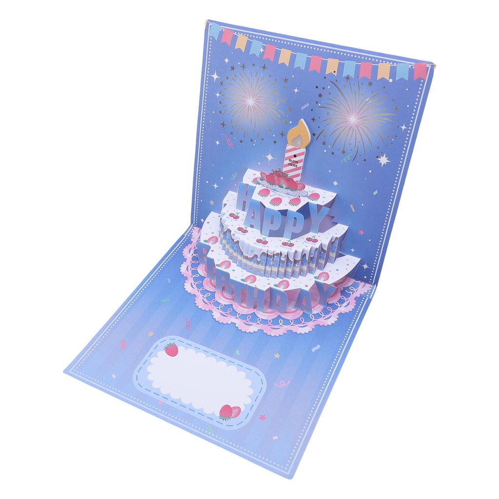 3D Pop Up Birthday Card Music LED Light Birthday Cake Firework Happy Birthday Greeting Card for Women Men Kids Wife Mom