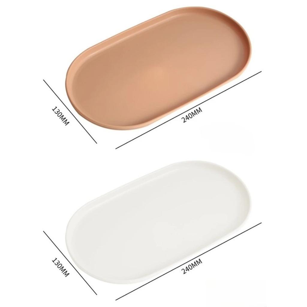 Oval Plastic Serving Tray Colourful Food Platter for Party Entertaining Snack Dessert Coffee Table Small Set Home