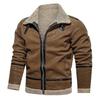 2022 Men's Thick Wool Long Coat with Imitation Leather Velvet - Japanese Korean Casual Style
