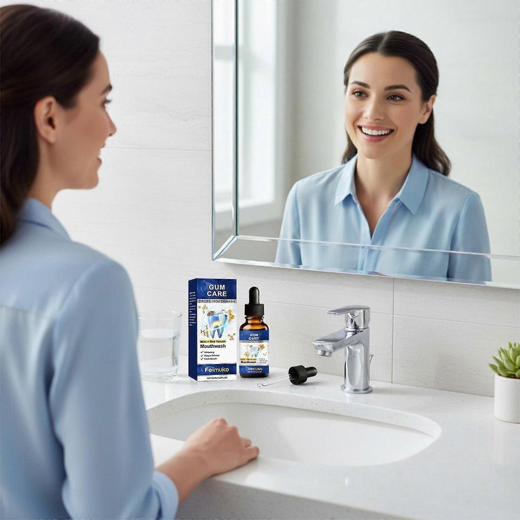 Feimuko Bee Venom Dental Care Mouthwash: Daily cleaning and care for teeth, fresh scent, convenient mouthwash.