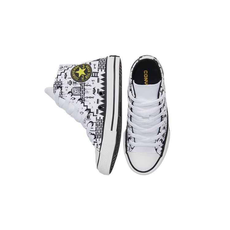 Converse Chuck Taylor All Star Full Print Durable High Top Kids Canvas Shoes Kids Sneakers Black White 670211C