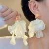 Sweet Fabric Flowers Long Tassel Earrings For Women Sweet Temperament Crystal Drop Dangle Earring Party Wedding Jewelry Gift 2025