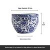 Large Blue and White Porcelain Ceramic Fish Tank for Desktop - Suitable for Goldfish, Turtles, Water Lilies, and Lotus