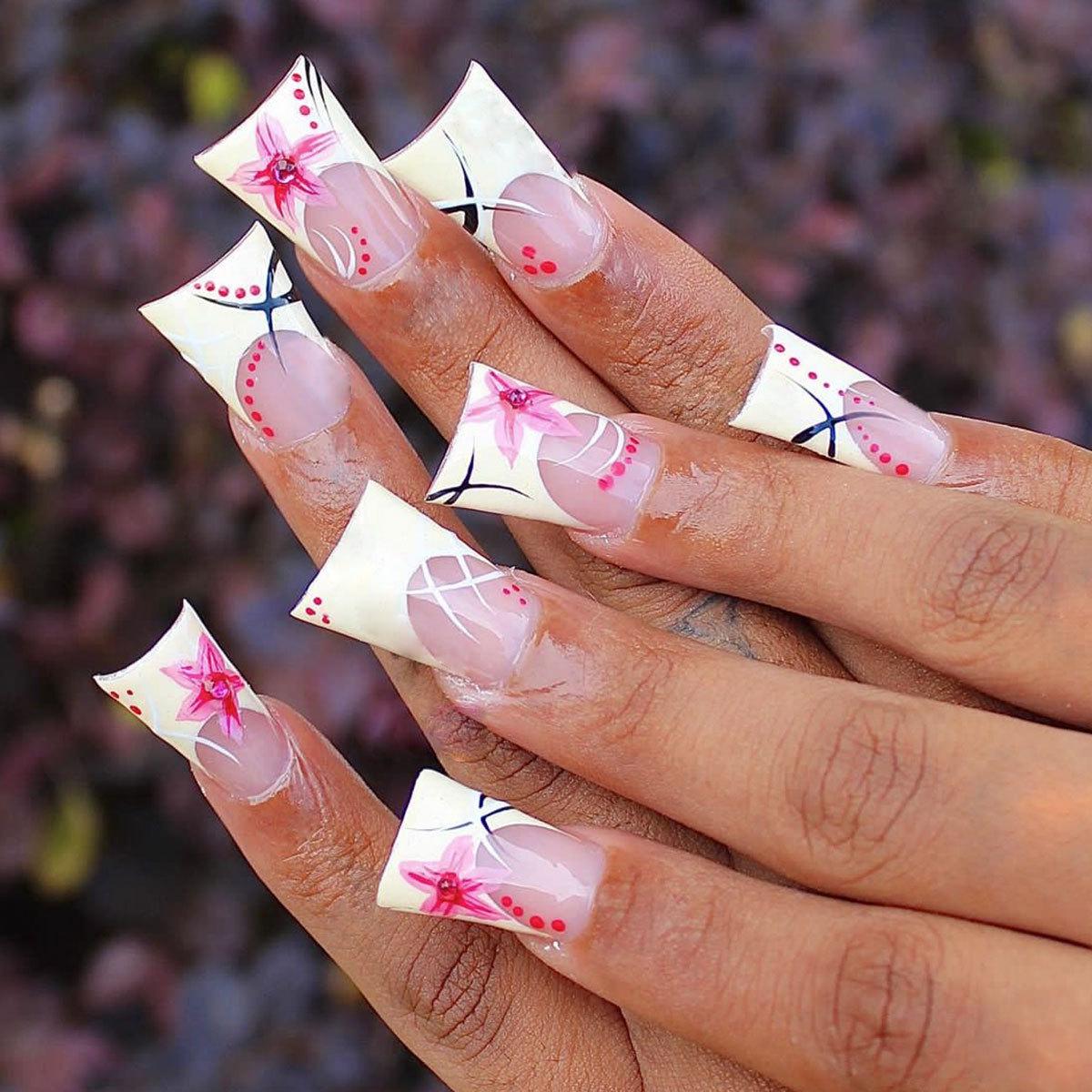 

Spring/Summer Floral Duckbill Press-On Nails - Fresh Removable Design