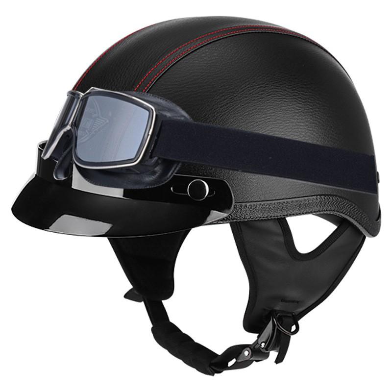 3C Certified Retro Half Helmet Scooter Motorcycle Riders Unisex All Season ABS Safety With Visor Options