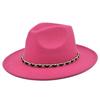 Chain woolen british retro jazz hat large brimmed hat woolen ancient large brimmed hat black hat