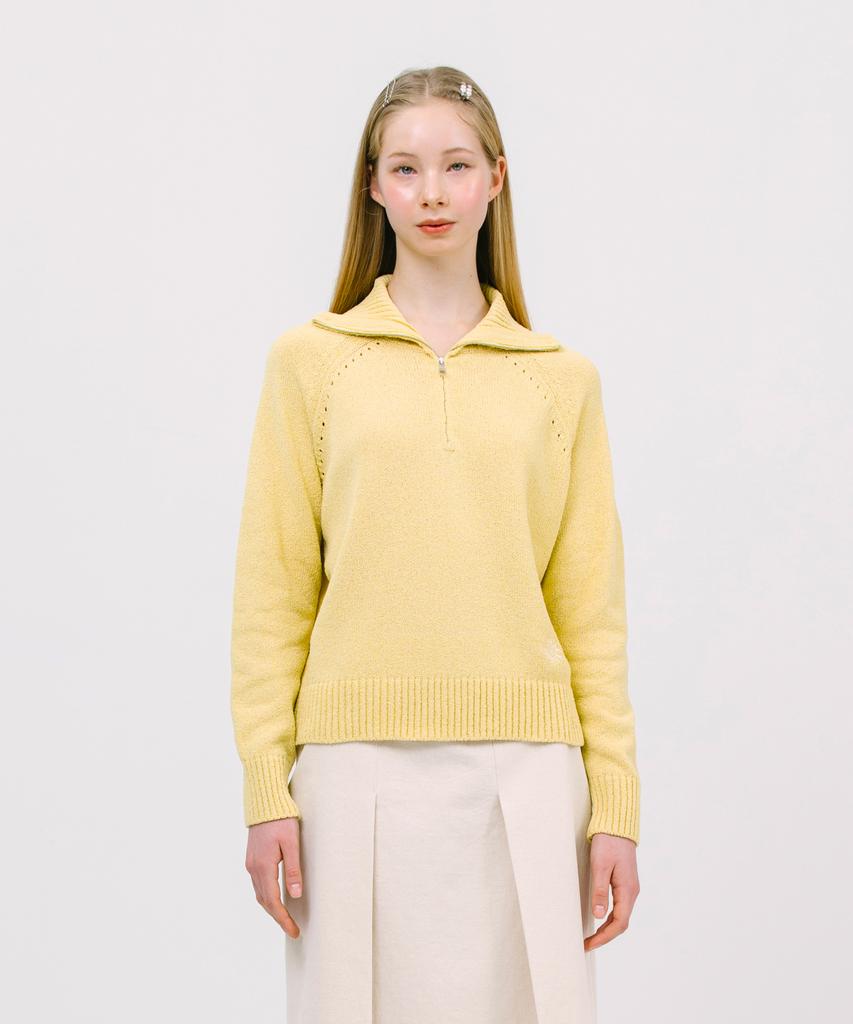 JUN BY JUN K Jk Boucle Half Zip Knit_Yellow