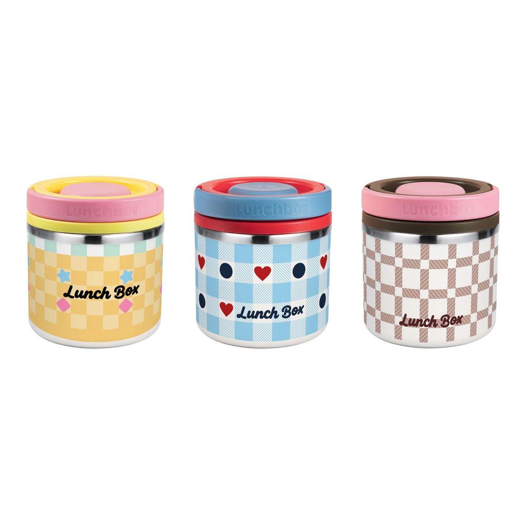 Cartoon Cute Stainless Steel Bento Lunch Box with Handle - Portable Compartment Meal Container for Students and Office Workers