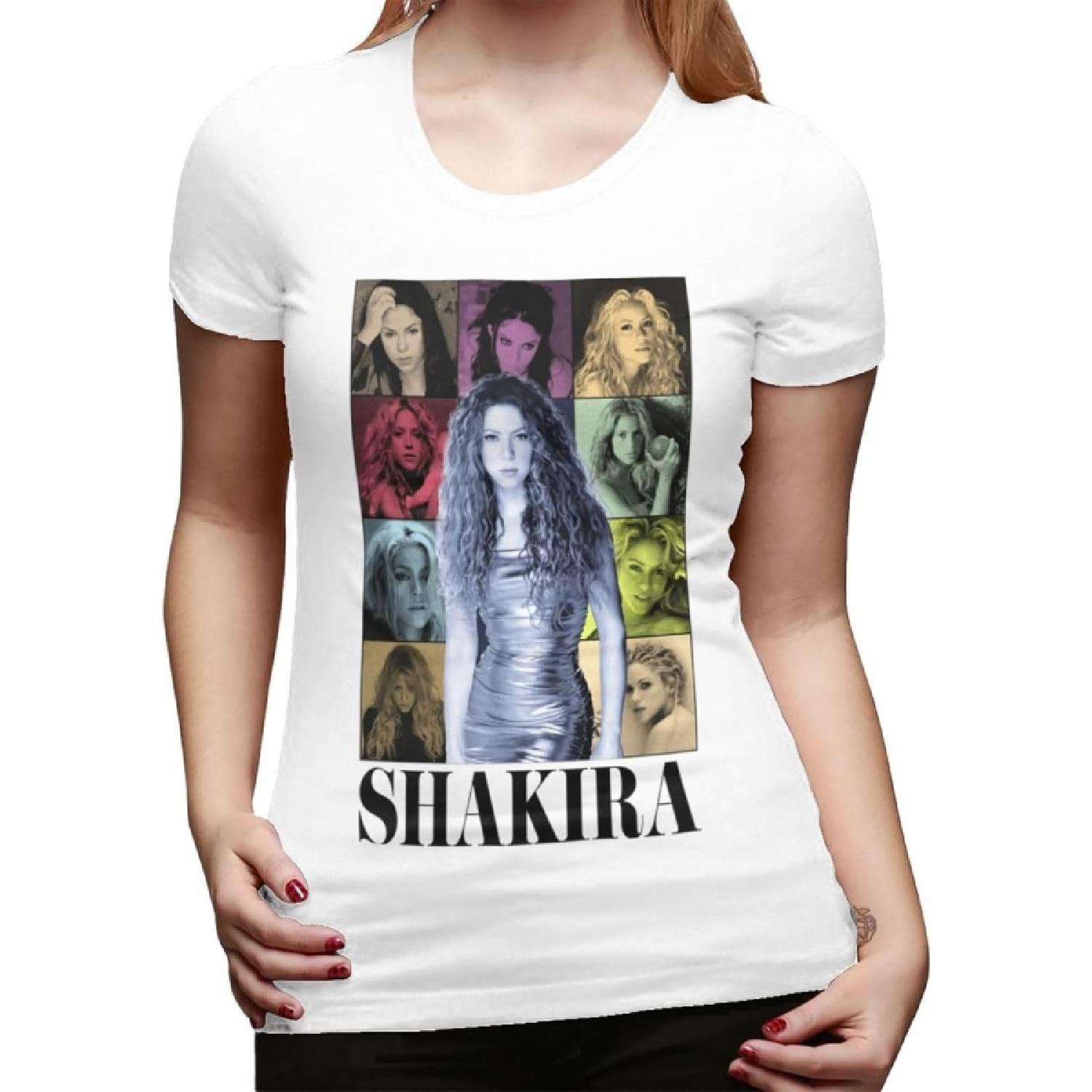 HRGGWYB Women s Shakiras Soft Pure Cotton T-Shirt Everyday Casual & Travel Essential(2) S