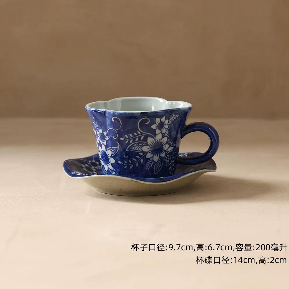 

Vintage Hand-Painted Ceramic Mug, Retro Floral Coffee Cup, Handmade Art Teacup for Home Office