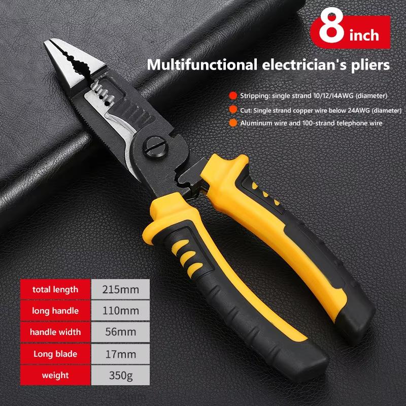 9-in-1 Multi-Functional Wire Stripper Scissors Electricity Wire Stripper Pliers Cutting Cable With Electrical Measuring Pliers