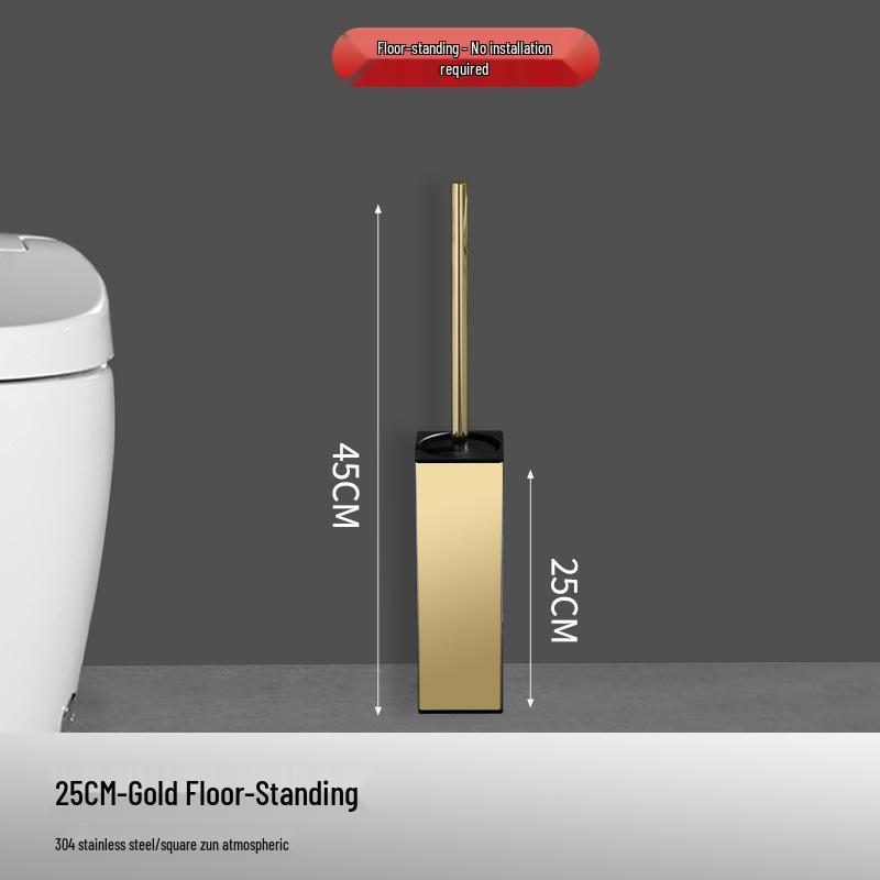 Stainless Steel Odor-Proof Toilet Brush Set with Draining Holder