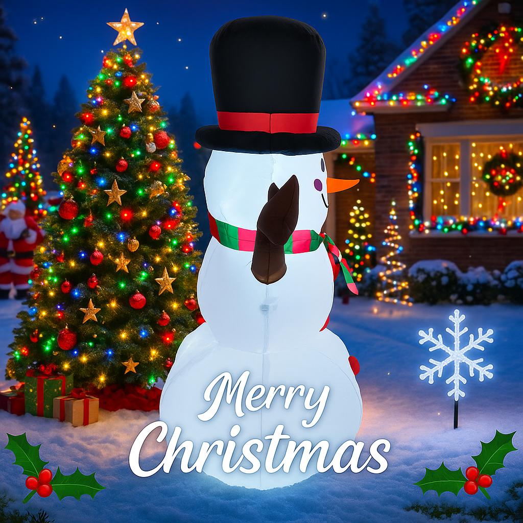 5.2FT Xmas Holiday Inflatable Yard Decor LED Snowman Toy Christma Outdoor Home Decoration Ornament Festive Gift Supplies Decor