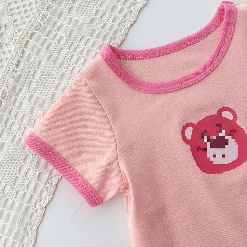 Kids Summer Cute Cartoon Short Sleeve T Shirt Lightweight Stylish Top for Boys and Girls