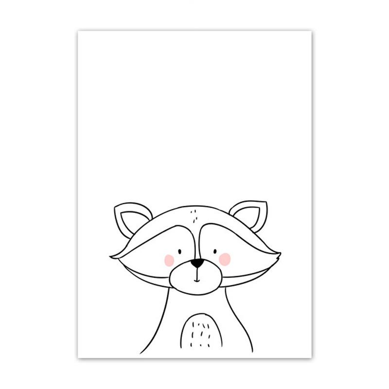 

Nordic Minimalist Line Black and White Декоративная подвесная картина Животный принт Гостиная Декоративная картина Холст Настенное искусство 21*30cm