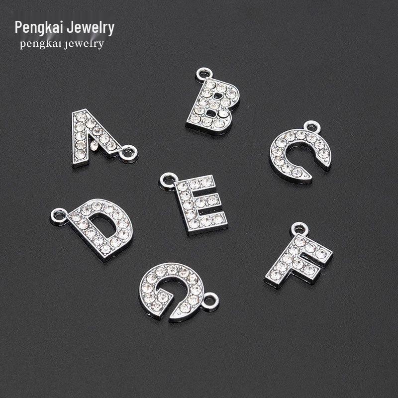 Alloy DIY English Letter & Number Necklace Pendant - Creative Jewelry & Handmade Accessories.