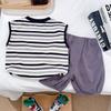 Boys' Striped Vest Two-piece Set Summer Boys' Baby Set Casual Summer Children's Set Thin Design