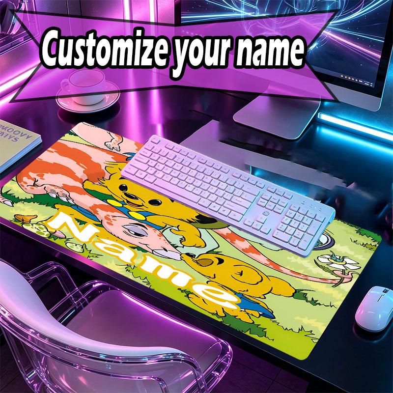 Custom Name Personalized Bamse Pattern Mousepad, Laptop PC Desk Mat, Decorative Desk Mat for Home Keyboard Pad Gift