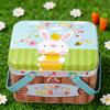 Cookie Tins With Lids Metal Storage Basket With Handle Rabbit Pattern Easter Cookie Boxes For Storage Food Jewelry Spring