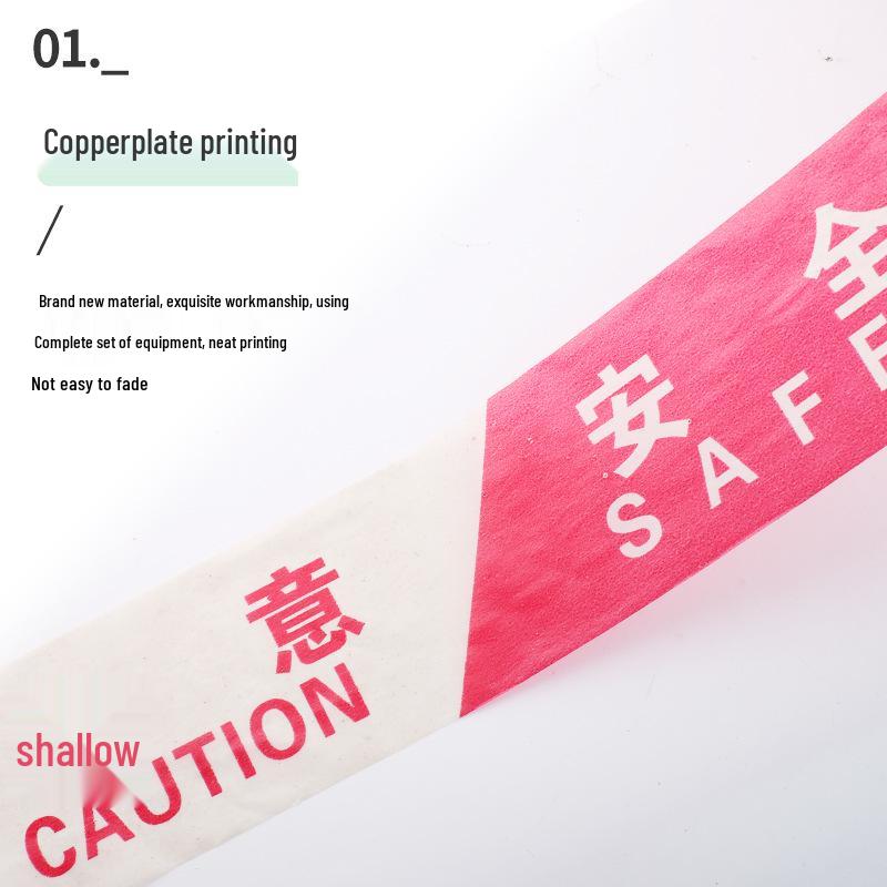 50m Red and White Construction Site Warning Tape – Disposable Barrier Tape